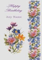 Birthday - Adult - Flower Border & Bouquet