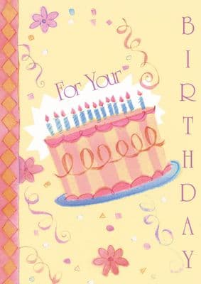 BIRTHDAY CAKE AND FLOWERS