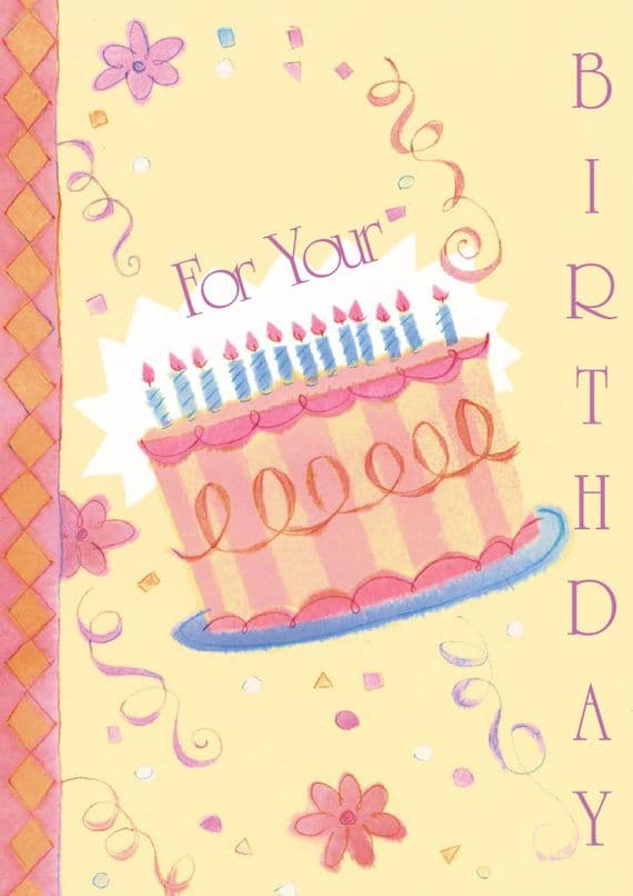 BIRTHDAY CAKE AND FLOWERS