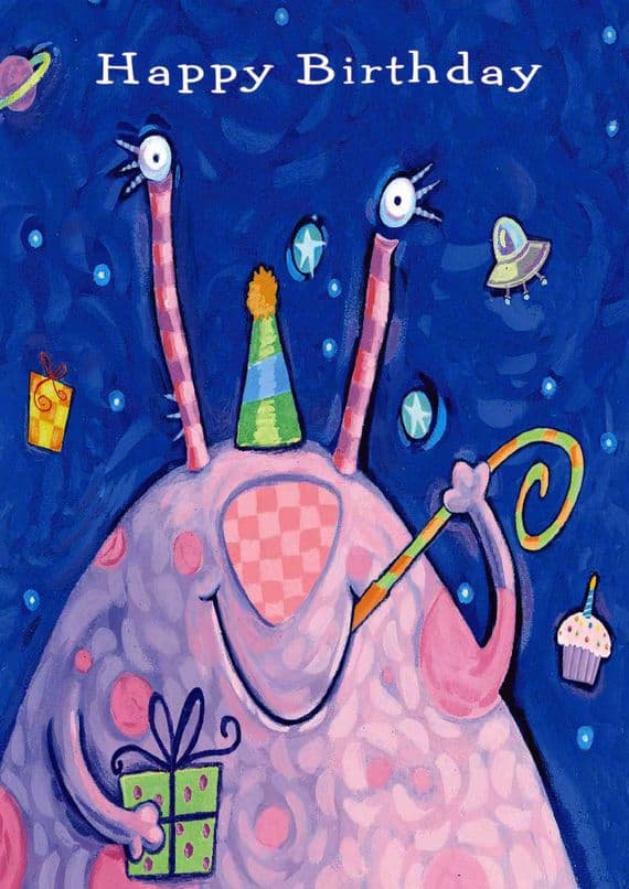 Birthday - Child - Alien With Present