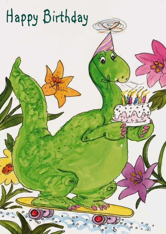 Birthday - Child - Dinosaur and Cake