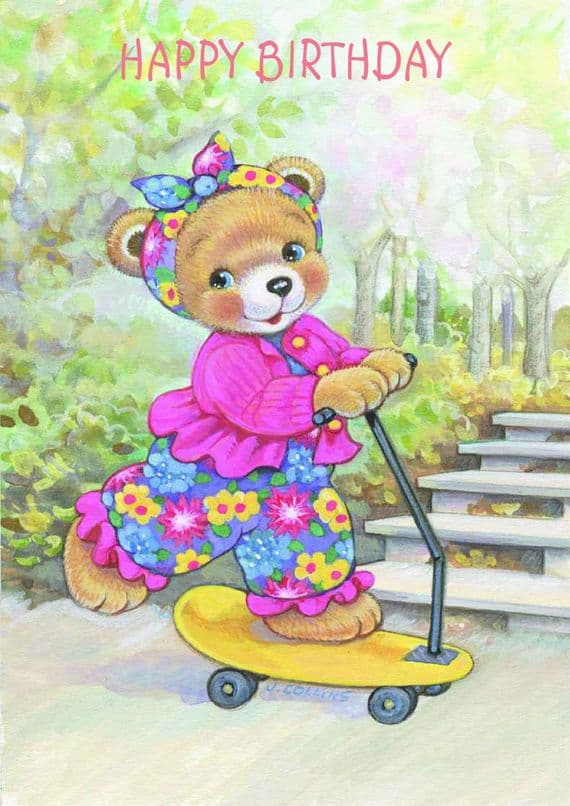 Birthday - Child - Girl on Scooter
