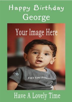 Boy Green Photo Card