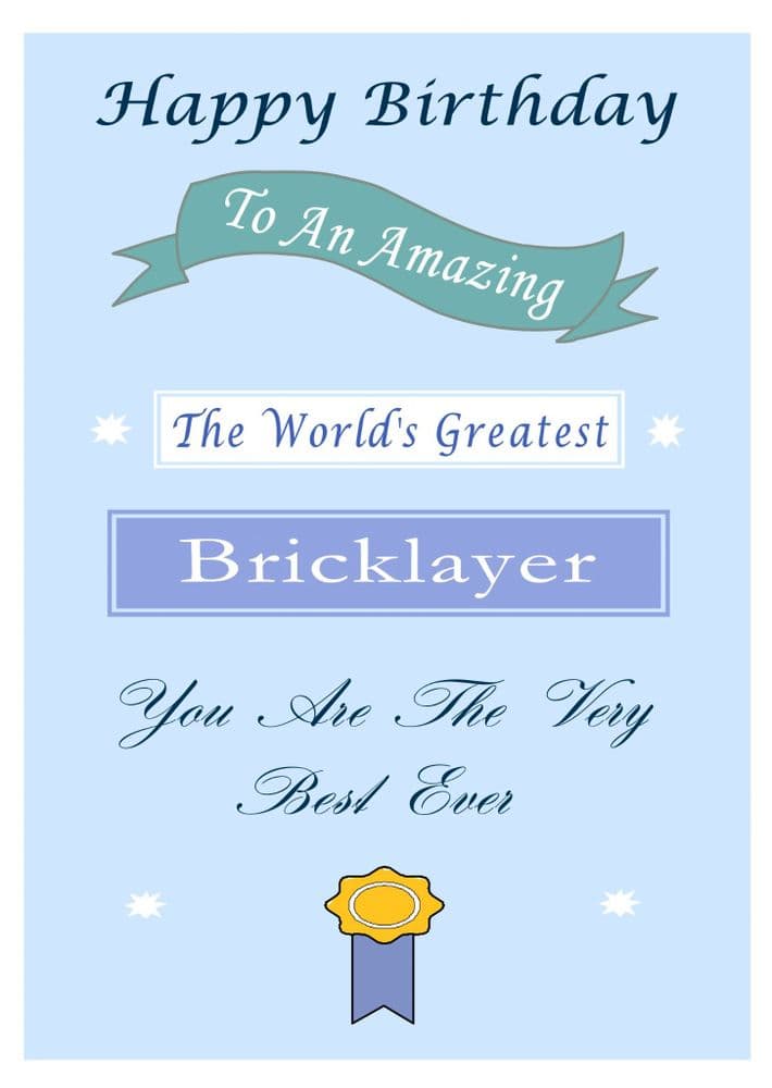 Bricklayer - Birthday Card