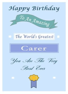 Carer - Birthday Card