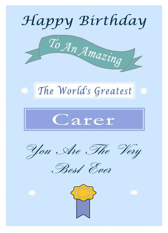 Carer - Birthday Card