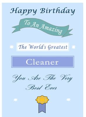 Cleaner - Birthday Card