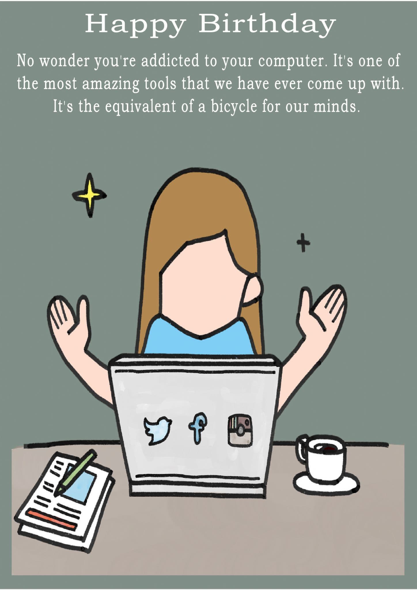 Computers-Birthday Card