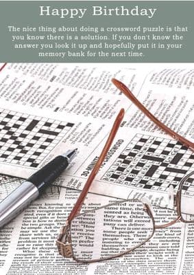 Crossword Puzzles-Birthday Card