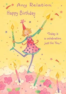 Fairy and Candles Relation Birthday Card