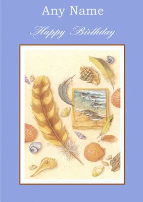 Feathers And Shells Birthday Card