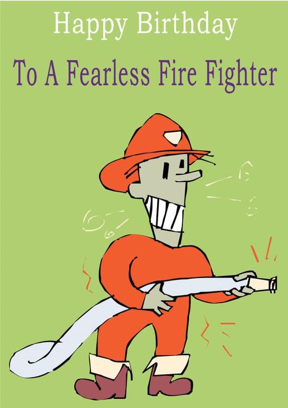 Fire Fighter - Greeting Card