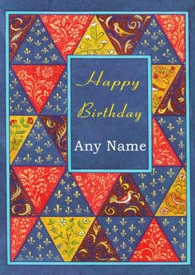 Fleur Triangles Birthday Card