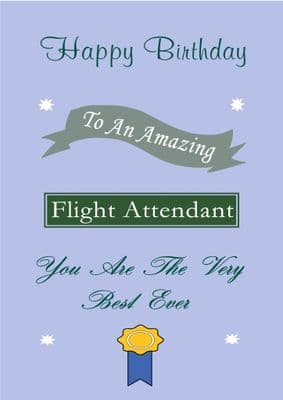 Flight Attendant - Birthday Card