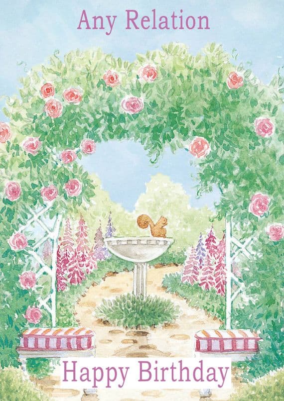 Flower Garden Relation Birthday Card