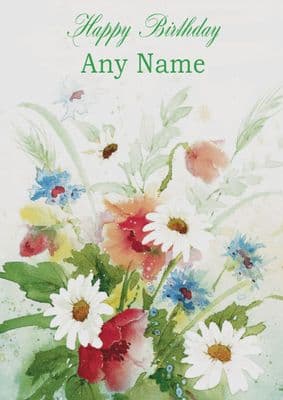 Flower Spray Birthday Card