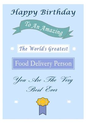Food Delivery Person - Birthday Card