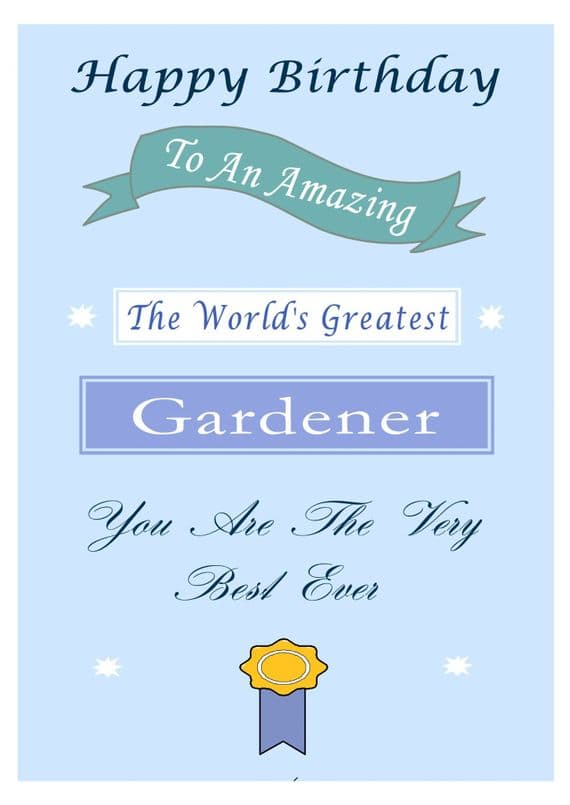 Gardener - Birthday Card