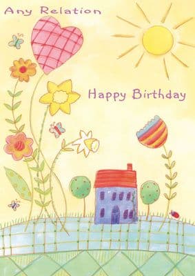 Giant Flowers Relation Birthday Card