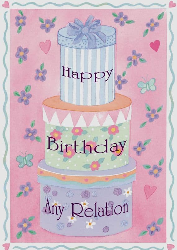 Gift Boxes Relation Birthday Card