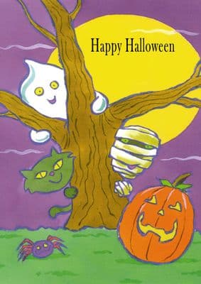 Halloween Ghost and Pumpkin