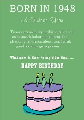 Happy Birthday - Born In 1948