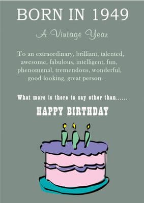 Happy Birthday - Born In 1949