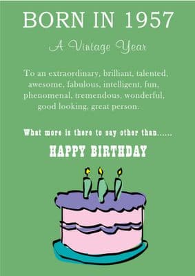 Happy Birthday - Born In 1957