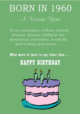 Happy Birthday - Born In 1960