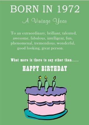 Happy Birthday - Born In 1972