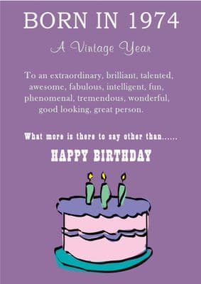 Happy Birthday - Born In 1974