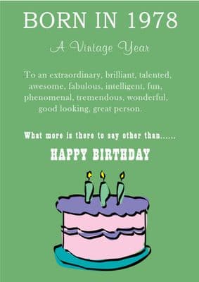 Happy Birthday - Born In 1978