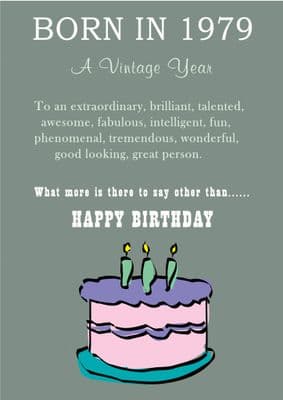 Happy Birthday - Born In 1979