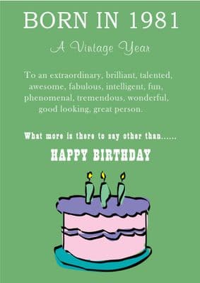 Happy Birthday - Born In 1981