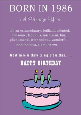 Happy Birthday - Born In 1986