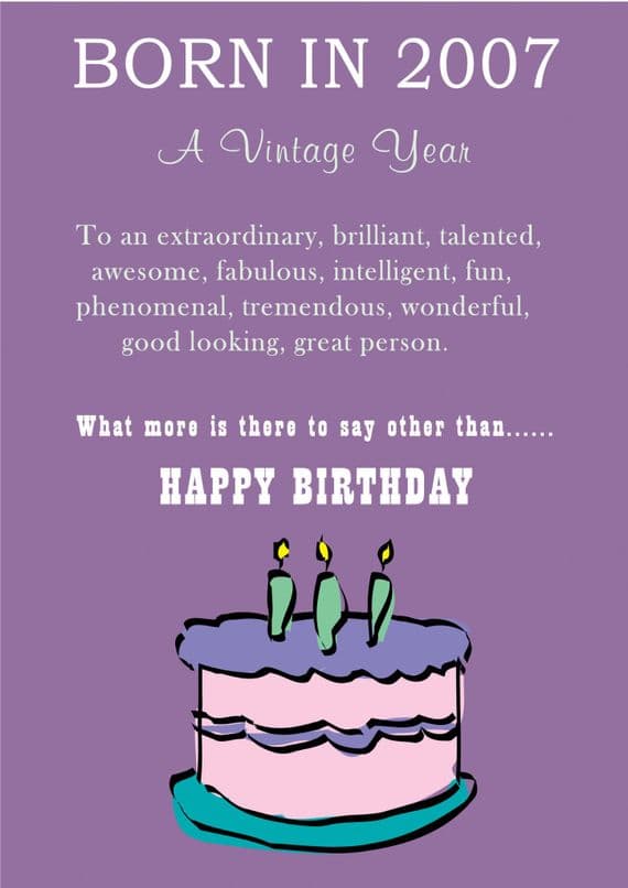 Happy Birthday - Born In 2007