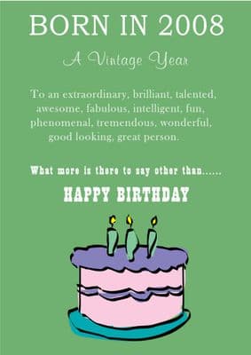 Happy Birthday - Born In 2008