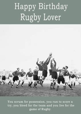 Happy Birthday Rugby Lover - 2