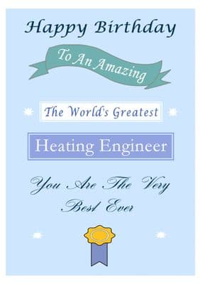 Heating Engineer - Birthday Card