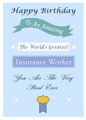 Insurance Worker - Birthday Card