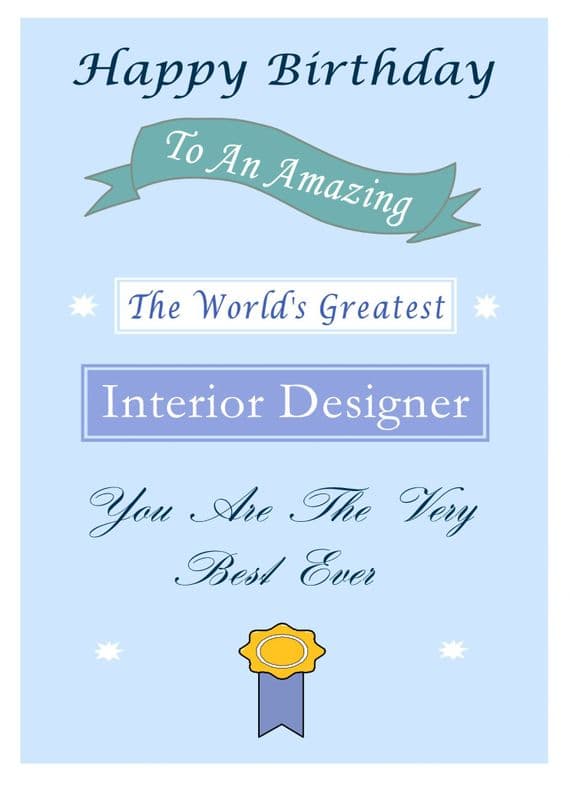 Interior Designer - Birthday Card