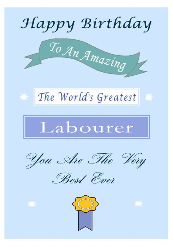 Labourer - Birthday Card