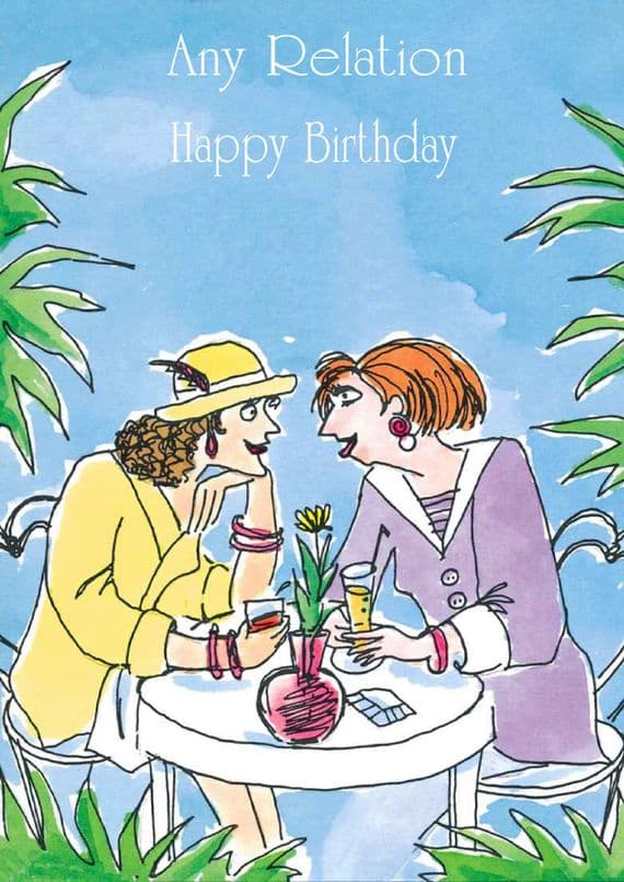 Ladies Talking Relation Birthday Card