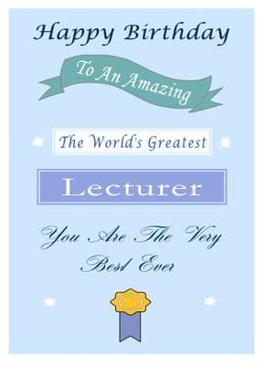 Lecturer - Birthday Card
