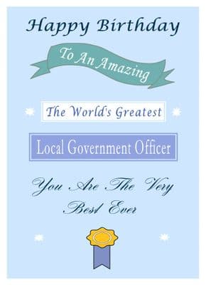 Local Government Officer - Birthday Card