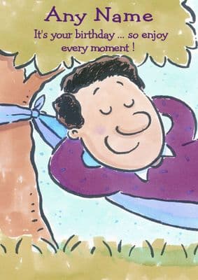 Man Asleep Birthday Card