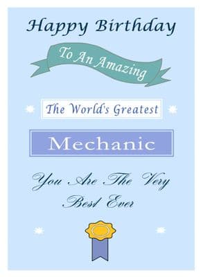 Mechanic - Birthday Card