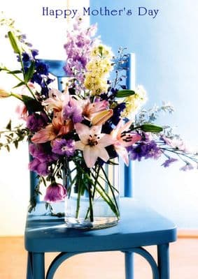 Mother's Day Card-Flowers On Chair Card