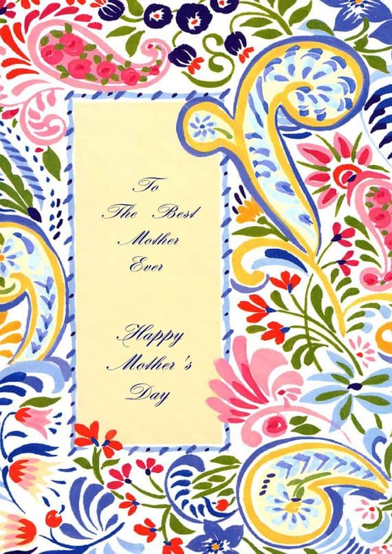 Mother's Day Card-Paisley Card