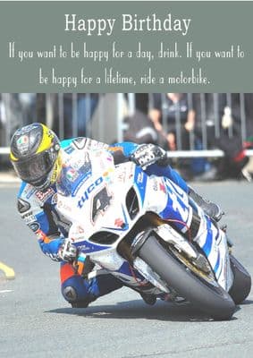 Motorcycle Racing-Birthday with quote